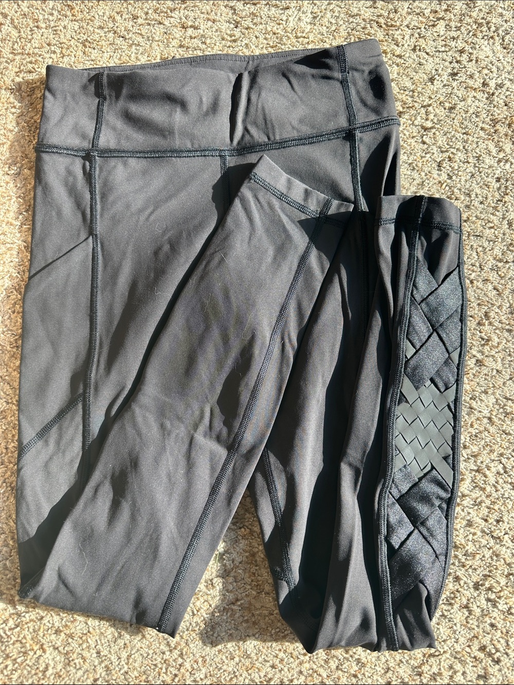 lululemon athletica Black Leggings with Side Lattice Detail - Picture 2 of 4